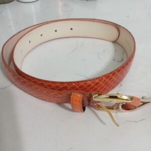 Genuine Snake Skin Burnt orange Lady's Dress Belt 32 in length